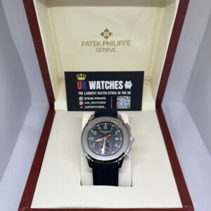 Patek Philippe Aquanaut Chronograph Black Dial Black Strap Stainless Steel 42mm