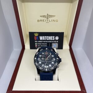Breitling Endurance Pro Black Dial Dark Blue Strap 44mm