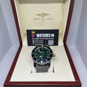 Breitling Superocean Green Dial Metal Strap Stainless Steel 42mm