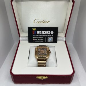 Cartier Santos Skeleton Dial Full Rose Gold Large 40mm