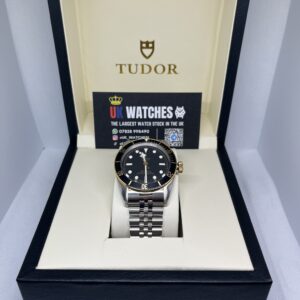 Tudor Black Bay Black Dial Black & Gold Bezel Jubilee Bracelet Stainless Steel 41mm