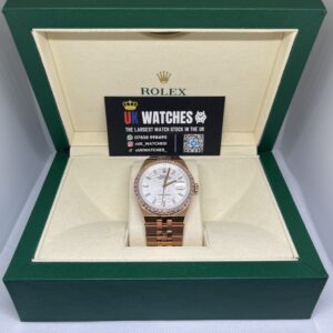Rolex Land-Dweller White Dial TBR Diamond Bezel 2025 Release Full Rose Gold Clean Factory 7135 Calibre Movement 1:1